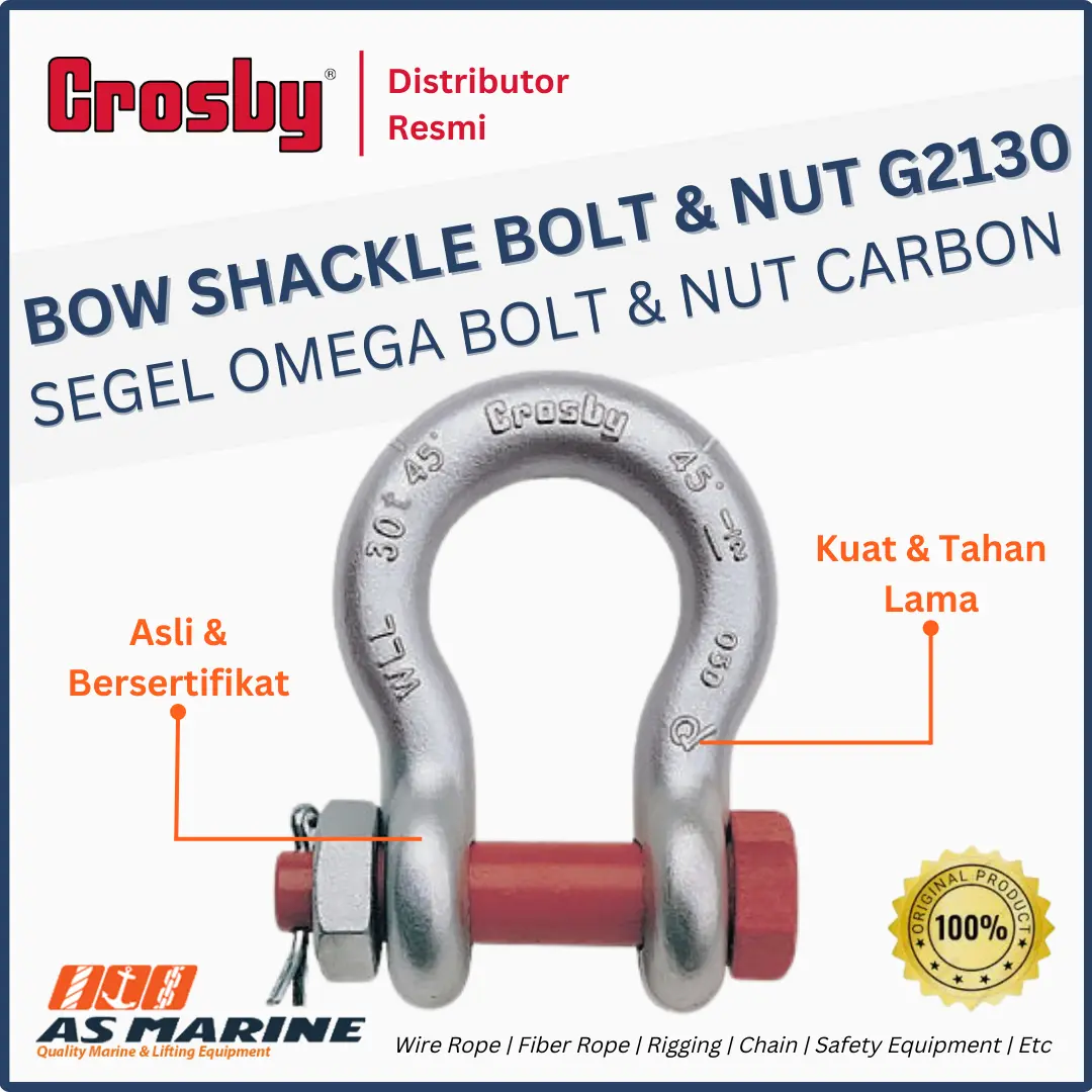 bow shackle bolt nut crosby g2130